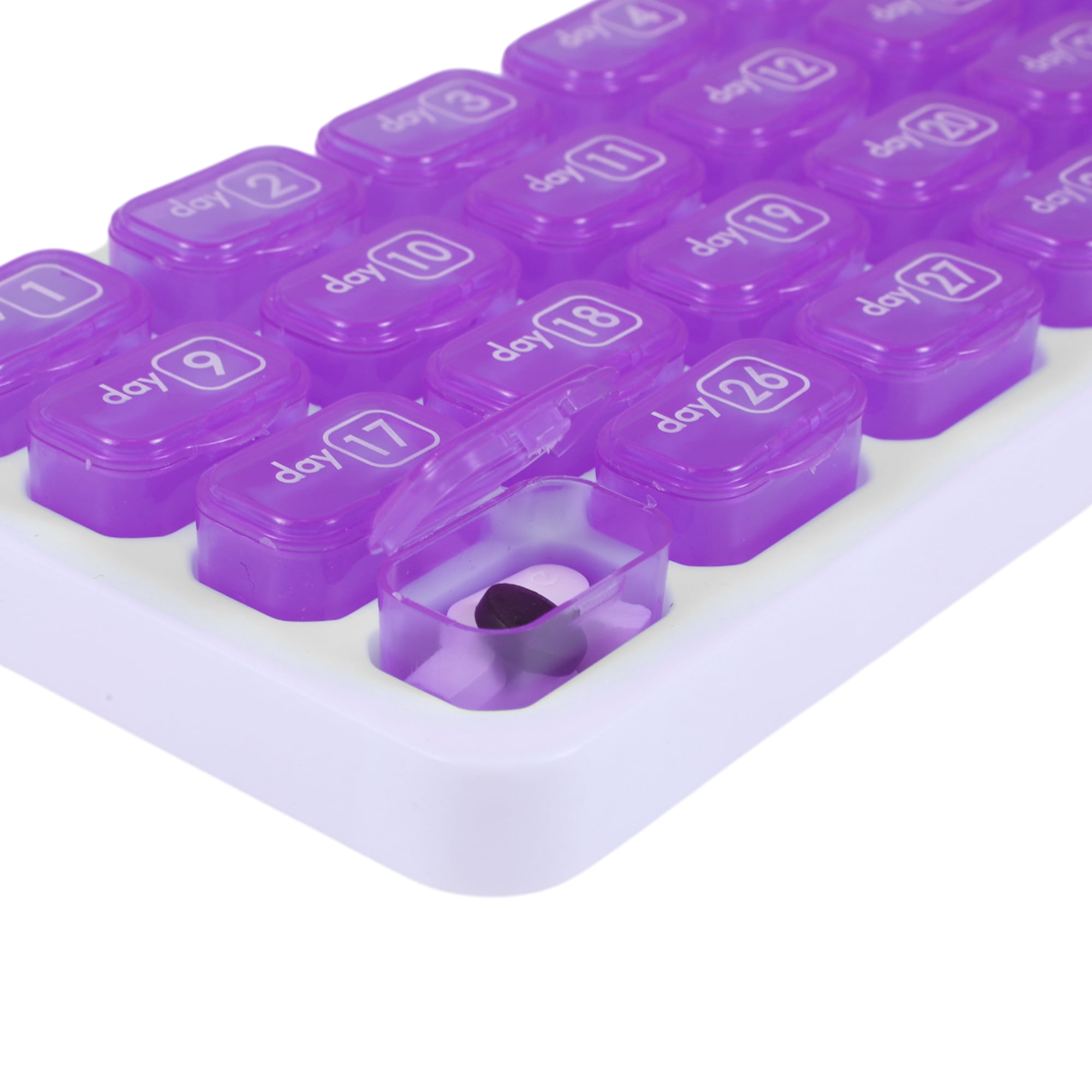 Unique Bargains Lightweight 31 Grids Keyboard Style Pill Dispenser Purple