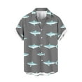 thumbnail image 3 of Jinhomg Men's Vacation Beach Shirts Cute Shark Print Hawaiian Shirt Lightweight Breathable Short Sleeve Button Down Aloha Shirts 90 off Clearance Sale Gray XXL, 3 of 8