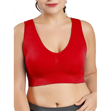 

Zdcdcd Plus Size S-6XL Womens Seamless Wirefree Yoga Workout Sports Bra