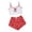 Z40-Red, variant on LILIYA Women 2 Piece Halloween Pajama Set Cute Print Round Neck Spaghetti Strap Ruffle Crop Top Shorts Loungewear Sleepwear