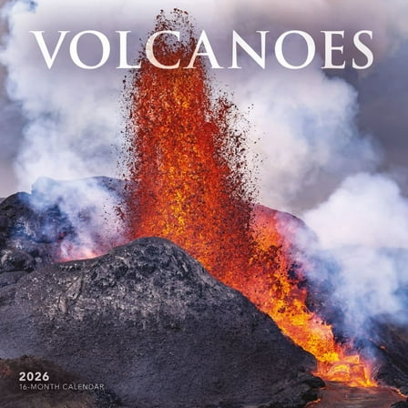 Carousel Calendars, Volcanoes 2026 Wall Calendar, 12'' X 12'', 16-Month Calendar with Stapled Binding