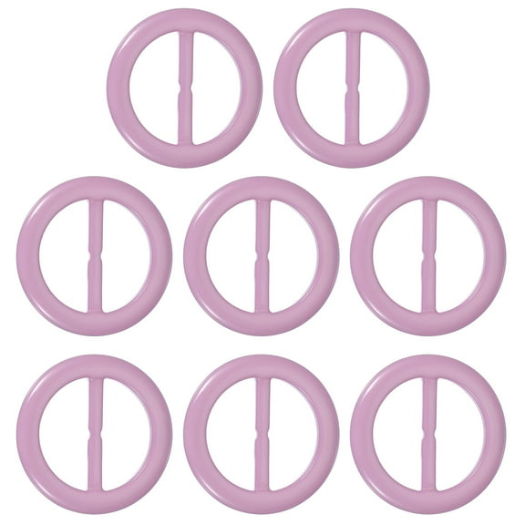 Uxcell 8 Pcs T-Shirt Tie Clips, Plastic Silk Scarf Ring Clip Waist Knotted Buckle Rings Fashion Round Circle Buckles for Women Purple