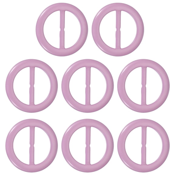 Uxcell 8 Pcs Clips de Corbata de Camiseta, Clip de Anillo de Bufanda de Plástico, Anillos de Hebilla Knotados en la Cintura, Hebillas Circulares de Moda para Mujeres Morado
