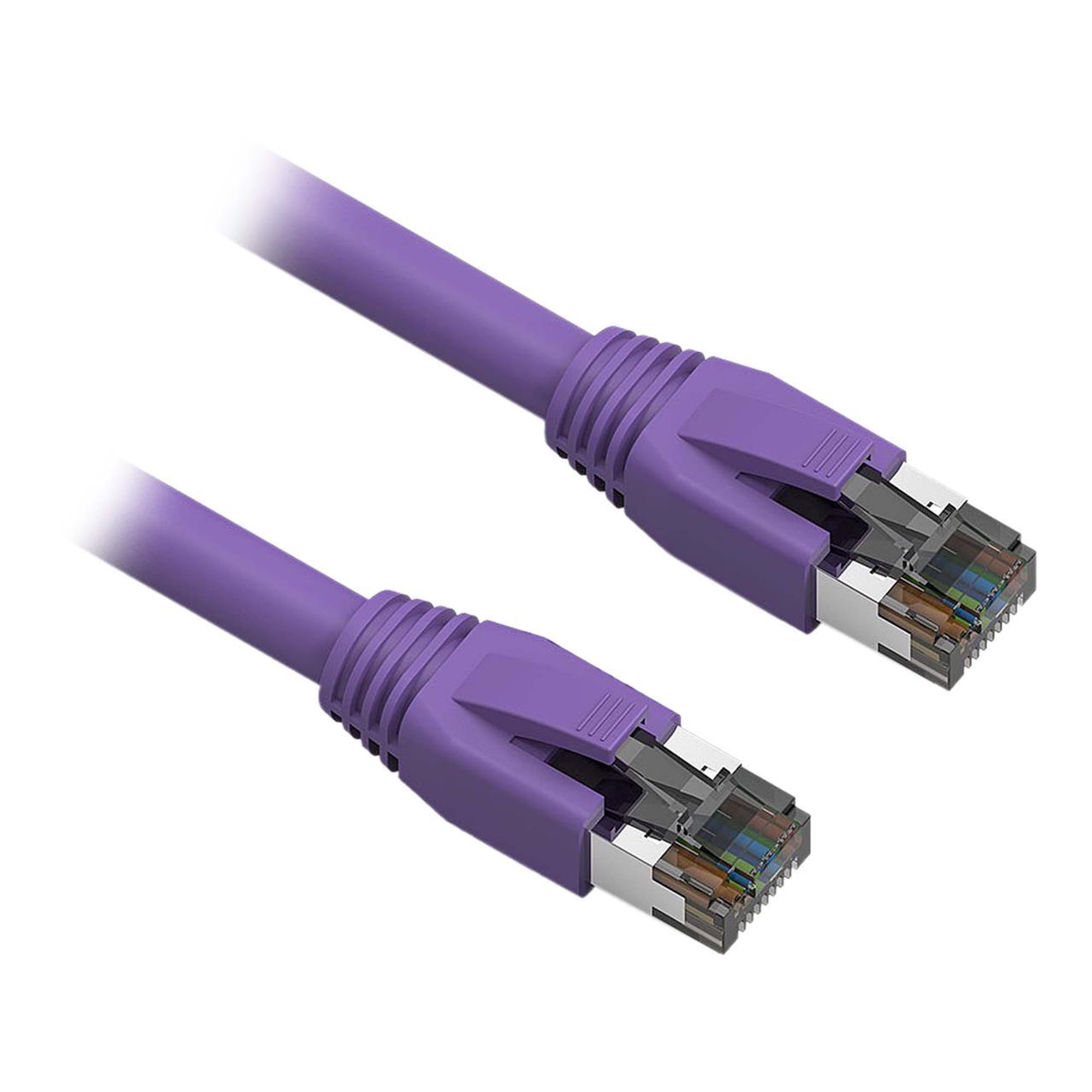 Nippon Labs Cat8 RJ45 7FT Ethernet Patch Internet Network LAN Cable, Indoor/Outdoor, 24AWG, Shielded Latest 40Gbps 2000Mhz, Weatherproof S/FTP for Router, PS4, PS5, Xbox, PoE, Switch, Modem (Purple)