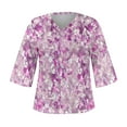 thumbnail image 4 of Ruimatai Women's Long Sleeve V Neck Blouse Summer Casual Sexy Printed Top Comfortable Lightweight Flowy Tunic Shirt, 4 of 5