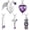 Purple, variant on 5 Pcs Urn Necklace for Ashes Heart Cross Cubic Stainless Steel Cremation Memorial Keepsake Locket for Women Men Loved Ones