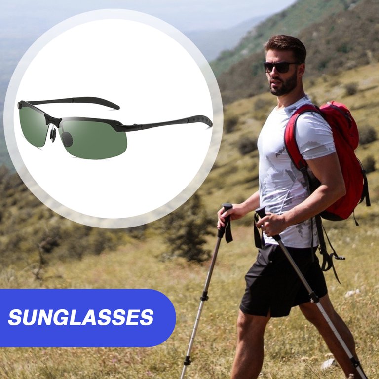 Smrinog UV Protection Polarized Men Sport Photochromic Sunglasses (Dark  Green Lens)
