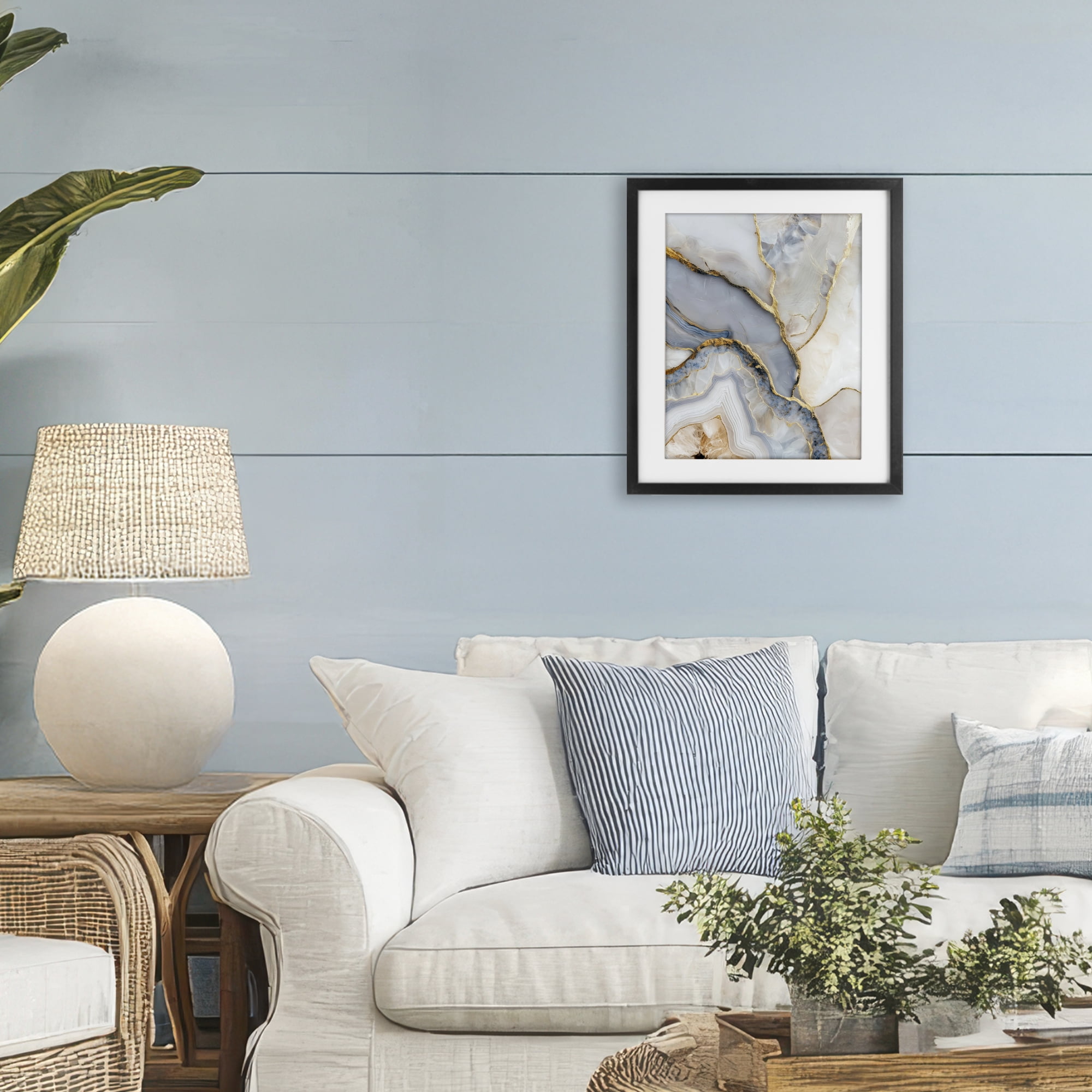 Stupell Industries Glimmering Layers of Agate Black Framed Print Under Glass, design by Svetlana Aleynikova