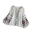 thumbnail image 4 of Blusa bordada para mujer, jersey, camisa étnica para vacaciones de verano en la calle, 4 of 8