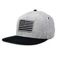 thumbnail image 3 of DALIX Gray American Flag Hat Flat Bill Snapback USA Baseball Cap in Black Light Gray, 3 of 6