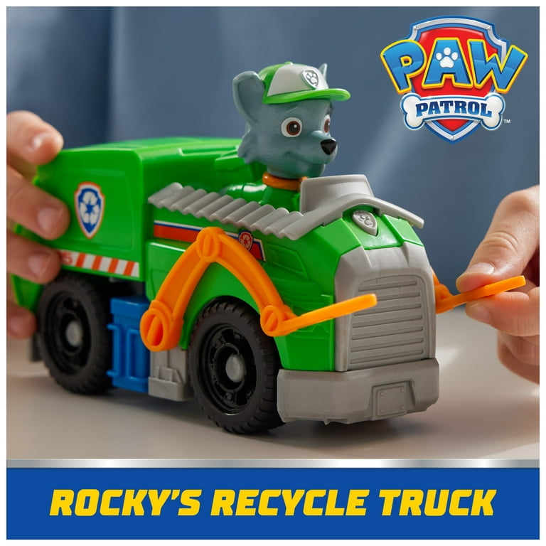 Paw Patrol Recycle Truck with Rocky Figure, Kids' Toy for Ages 3+