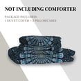 thumbnail image 2 of BlessLiving Boho Duvet Cover Set Queen Retro Pattern 3Pcs Blue Boho Bedding Set, 90x90", 2 of 6