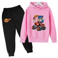 thumbnail image 3 of Conjunto de sudaderas con capucha para niños y niñas, sudaderas con capucha de dibujos animados y pantalones largos, traje de 2 piezas, conjuntos para niños, ropa de Blaze y los Monster Machines, 3 of 5