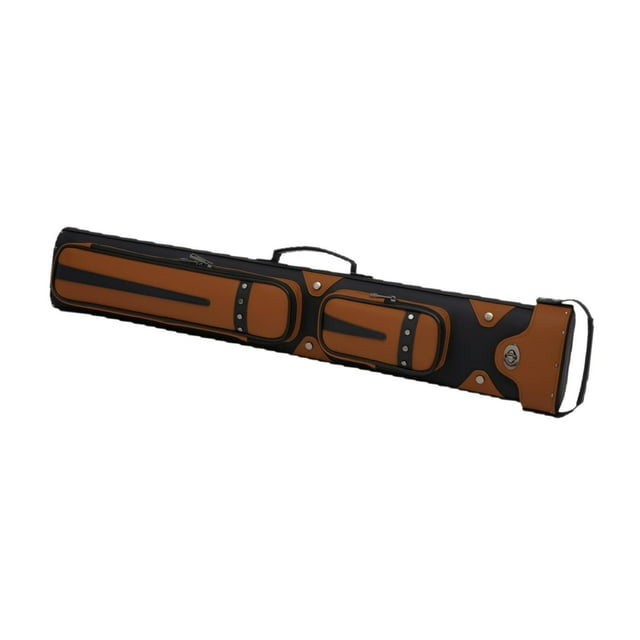 Almencla Billiard Sticks Carrying Case Carry Bag Sturdy Soft Padded 1/2 Jointed Cue Case Thickened Protector Snooker Cue Storage Pouch Brown