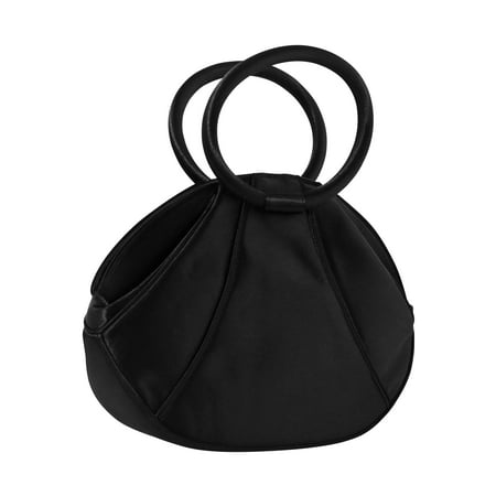 Mi Amore - Women&#39;s Evening Bag Clutch Purse - Black Satin Classic Design Handbag PS4139BK ...