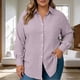 thumbnail image 3 of TaTaai Women's Plus Size Casual Shirt, Short Sleeve Button Down with Notch Collar, Patch Pocket Blouse for Everyday Wear Gift, 3 of 6