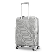 American Tourister Color Waves Carry On Expandable Luggage Suitcase with Spinner Wheels, Silver