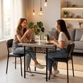 thumbnail image 5 of Ktaxon 3 Piece Dining Table Set with 2 Chairs, 31.5" Dining Table and Chairs for 2, Breakfast Table with PU Leather Padded Stackable Chairs, Perfect for Apartment, Small Spaces, Gray, 5 of 8