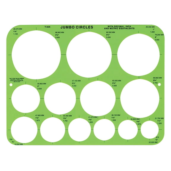 Westcott Jumbo Circles Geometric Template, 8-3/4 x 11-1/2 Inches