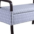 thumbnail image 5 of Pale Gray and White Scales Wooden Storage Bench with Handles, 5 of 9