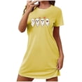 thumbnail image 1 of Tnhcen Robe de Nuit Halloween Grande Taille Incluse Imprimé Dessin Animé Manches Courtes Col Rond Polyester Spandex Extensible P-2TG pour Chaque Femme, 1 of 5