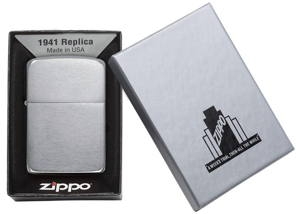 Zippo 1941 Replica Brushed Chrome Pocket Lighter