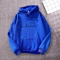 thumbnail image 5 of Sudaderas con capucha informales para mujer Otoño Invierno nuevo Tricolor Colorblock estampado de letras cuello redondo manga larga suéter femenino, 5 of 5