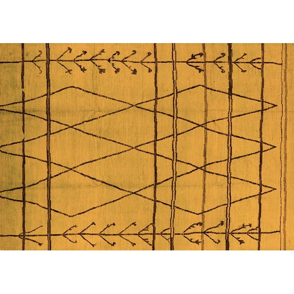 Ahgly Company Indoor Rectangle Oriental Orange Industrial Area Rugs, 3' x 5'