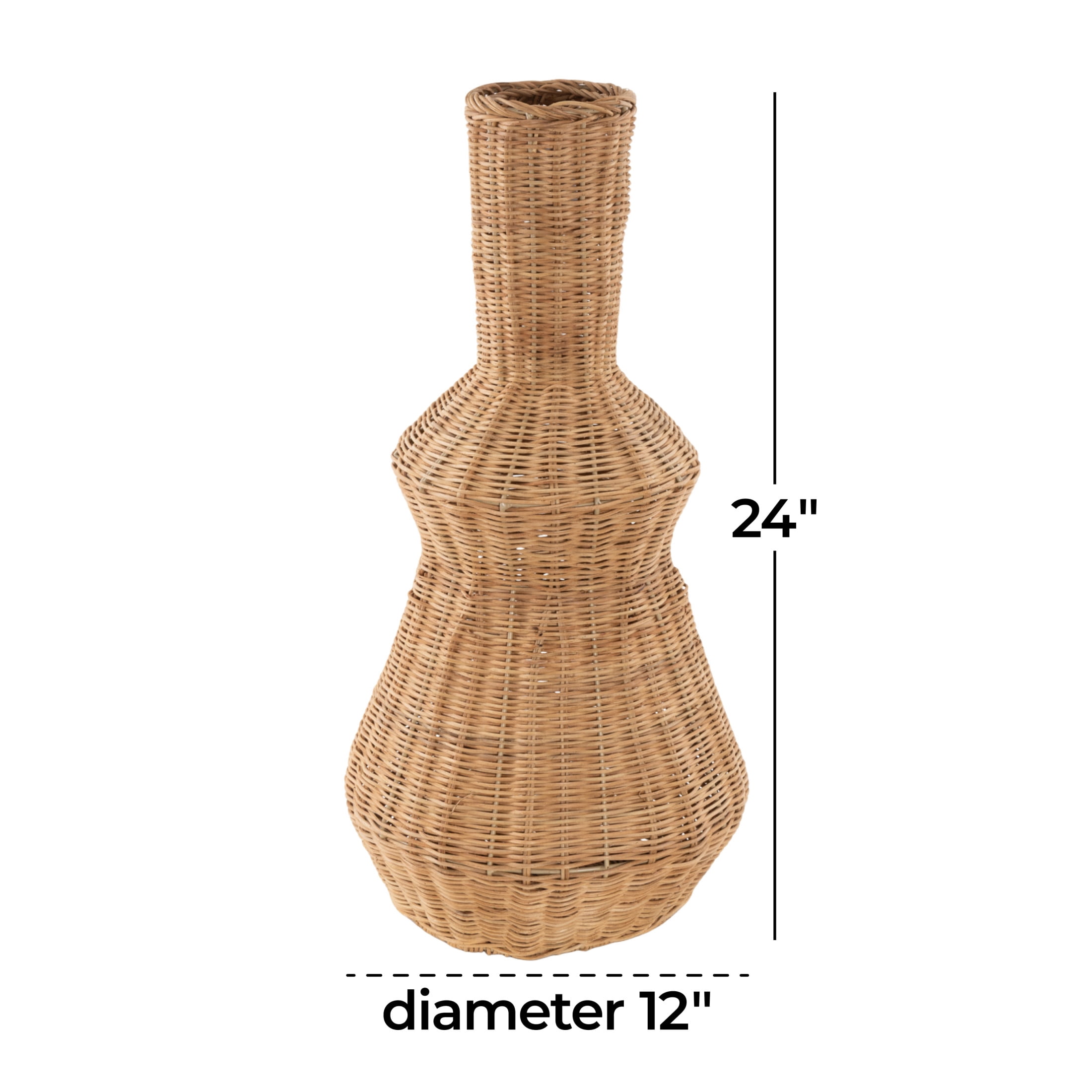 DecMode 24" Handmade Wrapped Brown Seagrass Vase