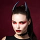 thumbnail image 3 of Horquillas para el pelo con forma de cuerno de diablo de estilo gótico oscuro, con borde de horquilla, para disfraz de Halloween, accesorios para el cabello con forma de cuerno de diablo de dibujos an, 3 of 7