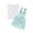 Green, variant on Toddler Baby Girl Summer Overall Outfit Ruffle Sleeve Tops T-Shirt Floral Suspender Shorts Pockets Clothes Set