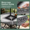 thumbnail image 5 of Round Outdoor Tablecloth with Umbrella Hole and Zipper, Gray Boho Tablecloth with Elastic Waterproof, Southwestern Ethnic Abstract Geometric Patio Table Covers for 31" - 35" Picnic Pool Tables, 5 of 9