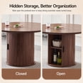 thumbnail image 2 of Round Dining Table for 4-6, PAPROOS 47'' Large Wood Kitchen Table, Dining Room Table with Storage & Wide Tabletop, Circle Dining Table Dinner Table for Kitchen Dining Room, Brown(Only Table), 2 of 7