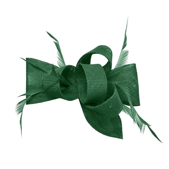 Under $5 Headbands for Women Gsakboxl Women Solid Color Straw Woven Bow Headpiece Feather Fascinator Hair Clip & Headband Elegant Formal Hair Accessory for Bridal