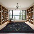 thumbnail image 2 of ODIKA 9'x12' Washable Area Rug Low Pile, Flatwoven, Halloween Gothic Mansion Skull Scattered Details Spooky Cobweb for Great Room, Indoor Concept, Large Living, 2 of 7