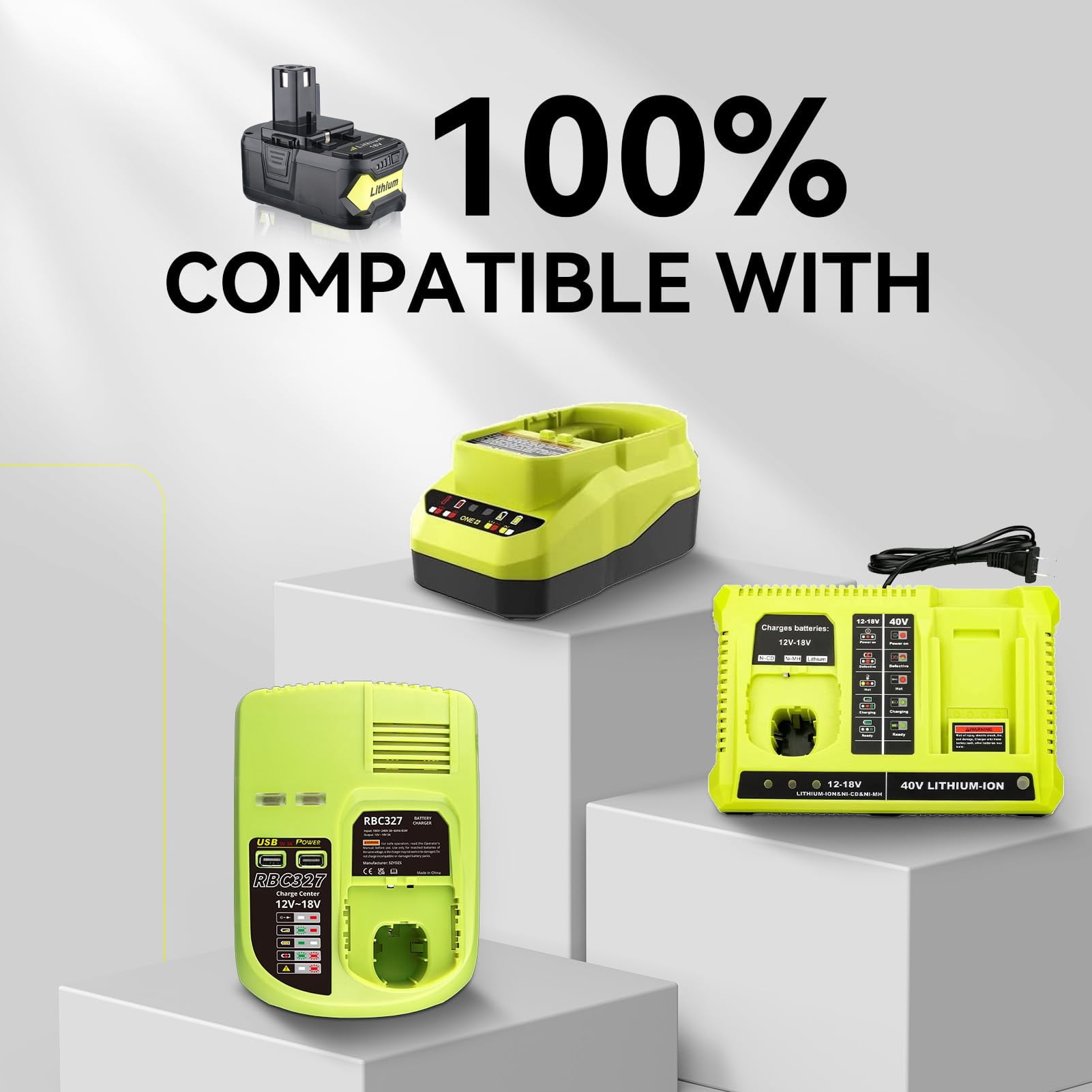 2Pack 5.0Ah 18Volt for Ryobi P108 Battery One+ High Capacity P102 P104 P107 P105 P106
