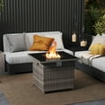 thumbnail image 2 of Costway 32.5" Propane Fire Pit Table Outdoor Wicker Gas Firepit with Stainless Steel Burner Gray, 2 of 10
