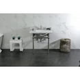 thumbnail image 3 of Kingston Brass LMS3030MBSQ8 Pemberton 30" Carrara Marble Console Sink with Brass Legs (8-Inch, 3-Hole), Carrara Marble White/Brushed Nickel, 3 of 8
