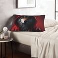 thumbnail image 6 of Lsque Mysterious Hooded Wolf Pattern Pillow Case – Soft & Cozy Throw Pillow Cover, Hypoallergenic Cushion Case for Sleeping Women with Envelope Closure-16"x24", 6 of 6