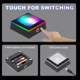 thumbnail image 4 of PATIKIL LED Light Base Non-Slip Square Display Stand, 2 Pcs LED 6 Lighting Mode Multicolor Groove Light Base for Glass Ball 3D Crystal Party Decoration, Silver, 4 of 6