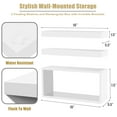thumbnail image 3 of Sorbus Floating Shelves for Wall Set of 3 - Bathroom Shelves for Wall Storage, Over Toilet, Bedroom, Farmhouse, Wall Decor - 2 Floating Shelves with Invisible Brackets & 1 Rectangular Box, 3 of 7