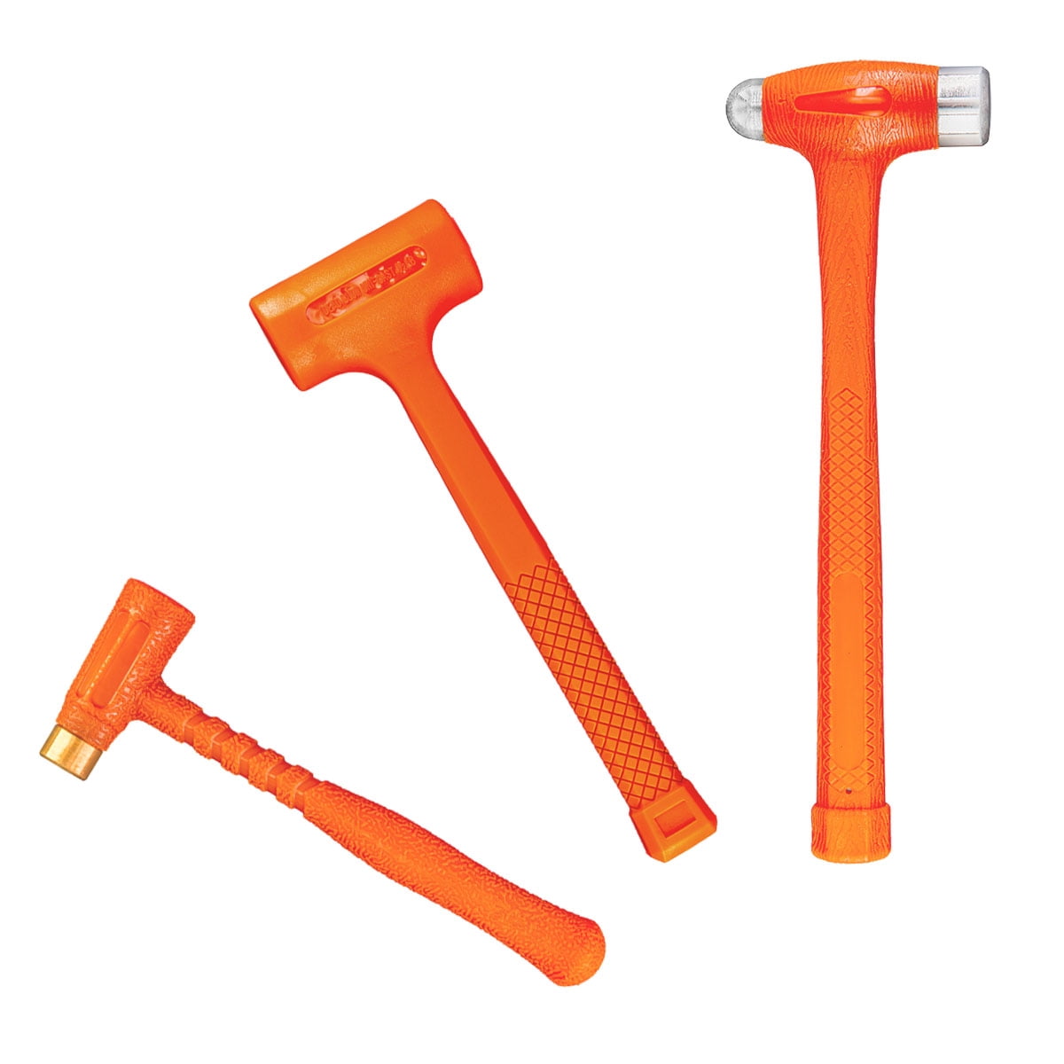 XtremepowerUS 3PC Dead Blow Hammer Set, Brass Hammer, Ball-Peen Hammer, Dead Blow Hammer, Non-Slip Grip, Spark & Rebound Resistant