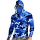 thumbnail image 2 of Ceisia Camouflage Print Hooded Top Men's Slim Fit Long Sleeve UV Protective Face Mask Shirt Blue L Gifts, 2 of 5