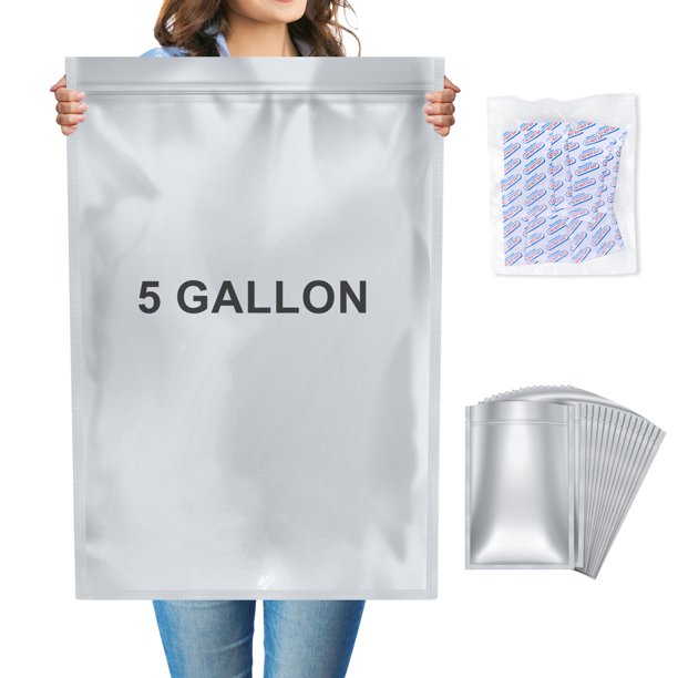 Ztalee 45 Pack 5 Gallon Mylar Bags (9.4 Mil) and 45x 2000cc Oxygen