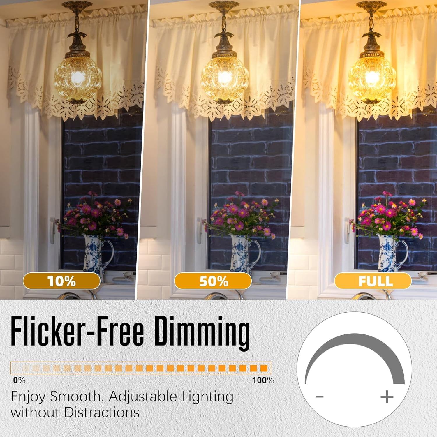 LED Edison Bulbs Dimmable, E26 Bulb 60 watt Equivalent, Soft White 2700K, ST58 Vinta Light Bulbs, 90+ CRI, 6W 600LM, E26 Medium Base, Clear Glass, 10 Pack
