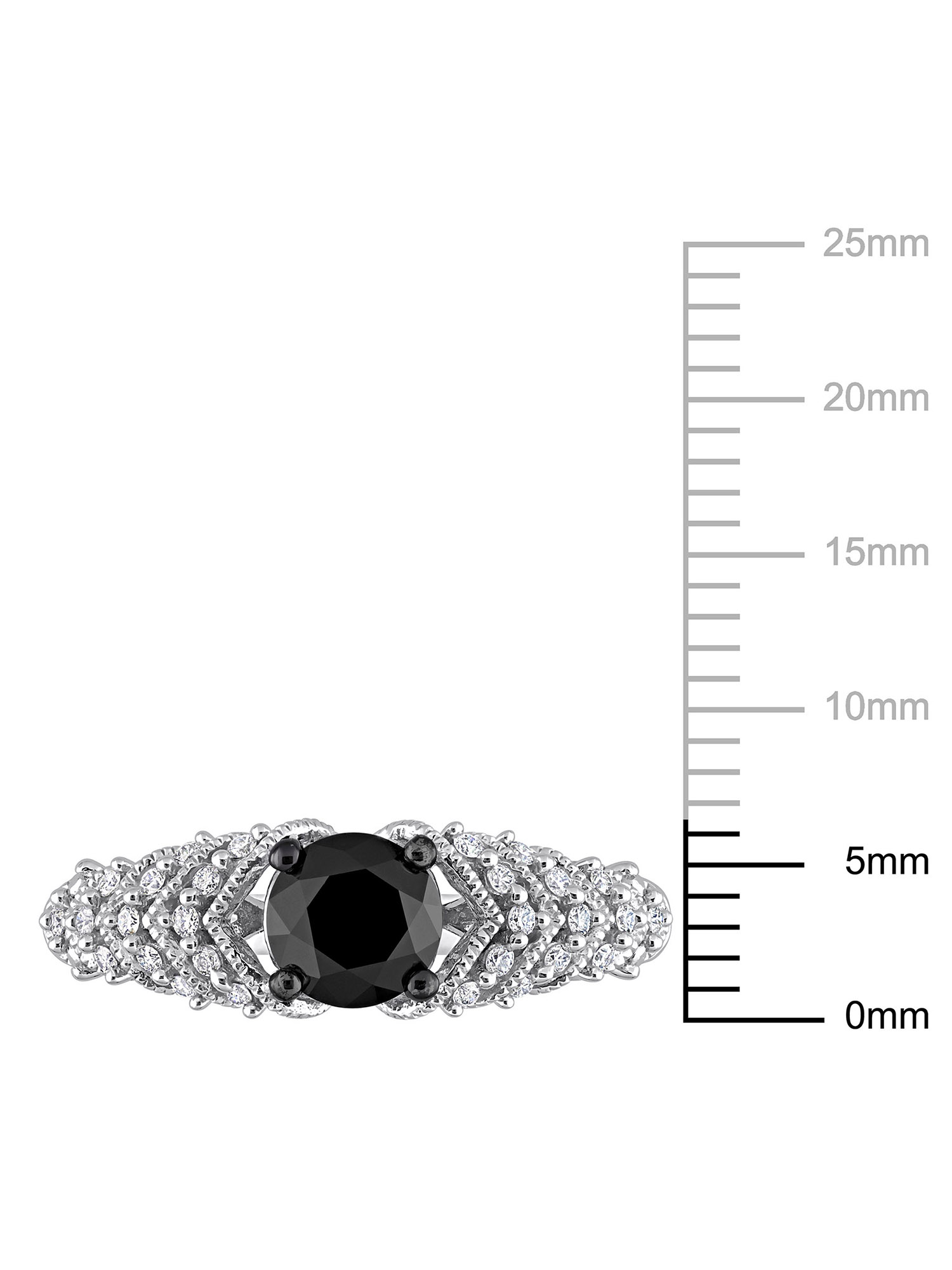 4/5 Carat T.W. Black and White Diamond 14kt White Gold Vintage Engagement Ring