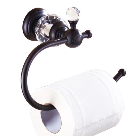 Luxury Crystal Series Toilet Paper Holder Wall Mouted, Oil-Rubbed Bronze Circle towel ring with crystal glass