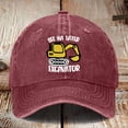 thumbnail image 2 of XFeng "See Ya Later Excavator" Embroidery Washed Baseball Cap, Vintage Black Toddler Boys Construction Vehicle Adjustable Sun Hat, 2 of 4