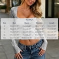 thumbnail image 3 of VBVC Women's Striped Square Neck Top , Ladies' Long Sleeve Crop Tee , Slim Fit Y2K T Shirt For Women, S-2XL, 3 of 9