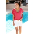 thumbnail image 3 of LASCANA Women's Crochet Insert V-Neck Top Crochet Detail, 3 of 6